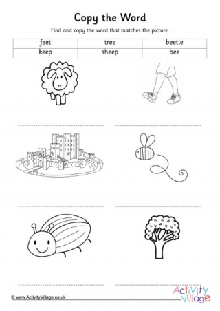 Ee Digraph Copy The Word
