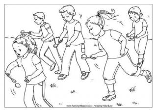 Egg and Spoon Race Colouring Page