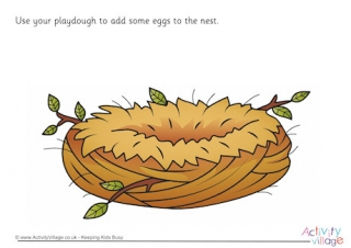 Eggs In The Nest Playdough Mat