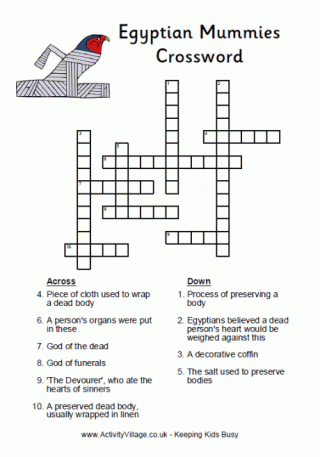 Egyptian Mummies Crossword