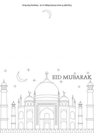 Eid Mubarak Colouring Card 2