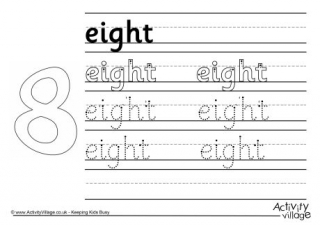 Eight Handwriting Worksheet
