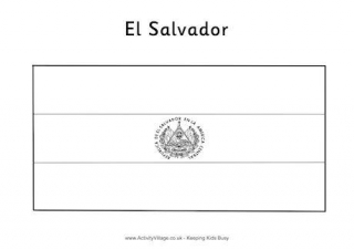 El Salvador Flag Colouring Page