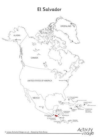 El Salvador On Map Of North America