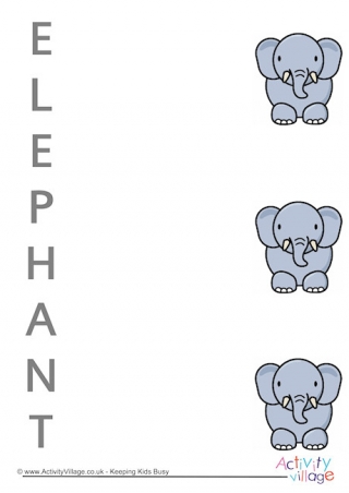 Elephant Acrostic Poem Printable