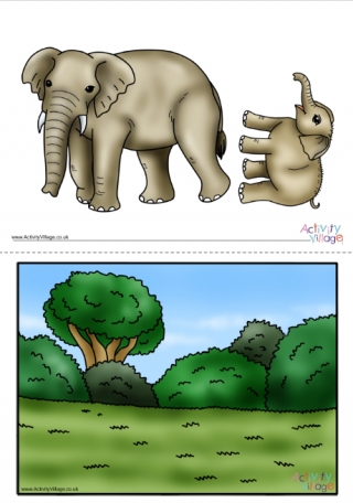 Elephant and Baby Cut Outs