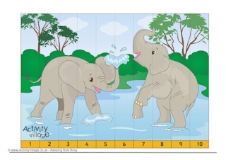 Elephant Counting Jigsaw