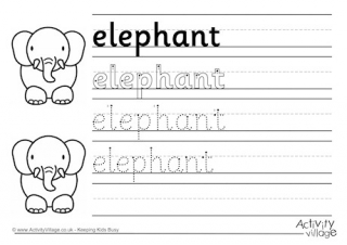 Elephant Handwriting Worksheet