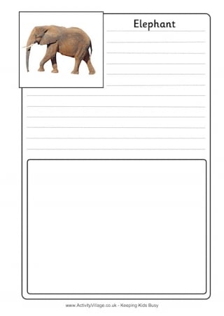 Elephant Notebooking Page