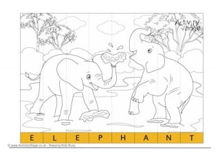 Elephant Spelling Jigsaw