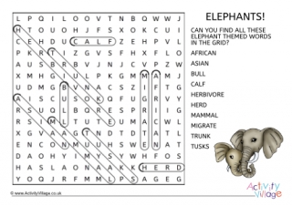 Elephant Word Search
