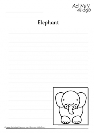 Elephant Writing Page
