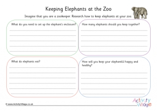 Elephant Zookeeper Worksheet