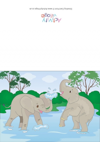 Elephants Scene Card