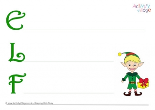 Elf Acrostic Poem Printable