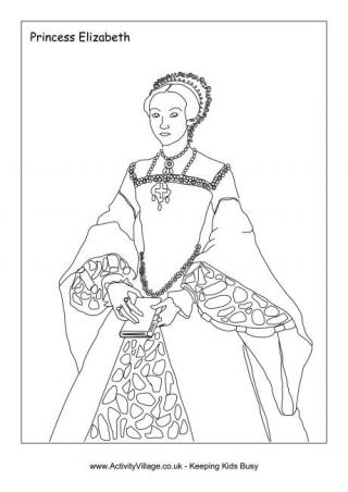 Elizabeth I Colouring Page