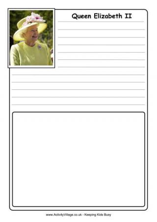 Elizabeth II Notebooking Page