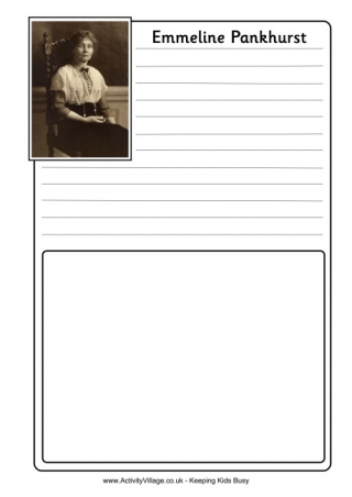 Emmeline Pankhurst Notebooking Page