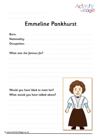 Emmeline Pankhurst worksheet