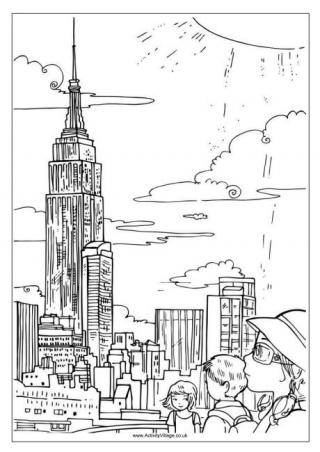 Empire State Building Colouring Page