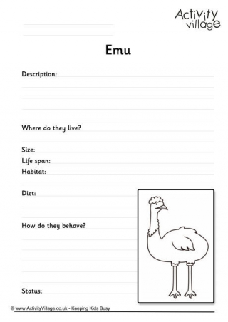 Emu Worksheet