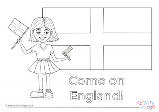 England Supporter Colouring Page 2