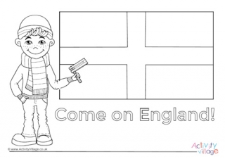 England Supporter Colouring Page