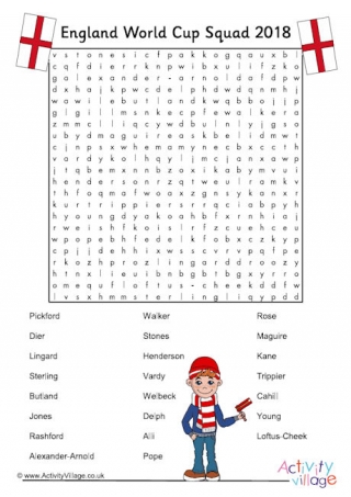 World Cup 2018 Players Word Search
