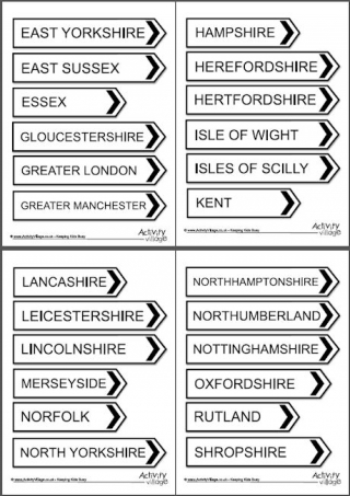 English Counties Signposts
