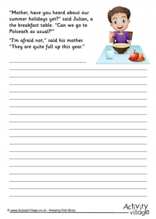 worksheet blank lines Story Blyton Enid Starters worksheet blank lines Story Blyton Enid Starters
