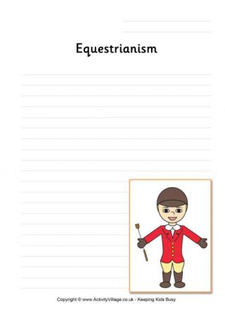 Equestrianism writing page