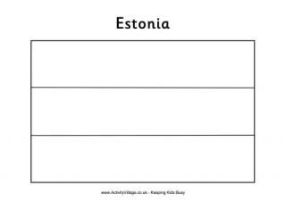 Estonia Colouring Flag