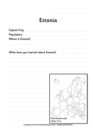 Estonia Worksheet