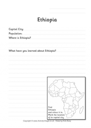 Ethiopia Worksheet