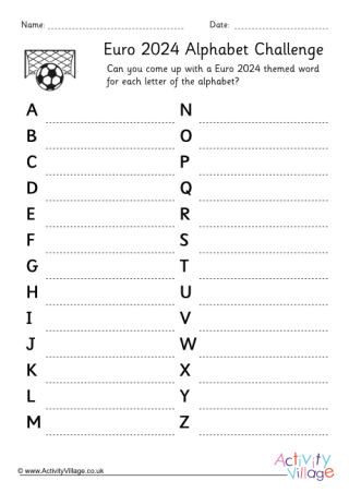 Euro 2024 Alphabet Challenge