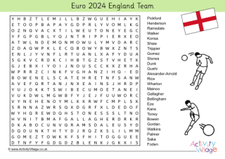 Euro 2024 England Team Word Search