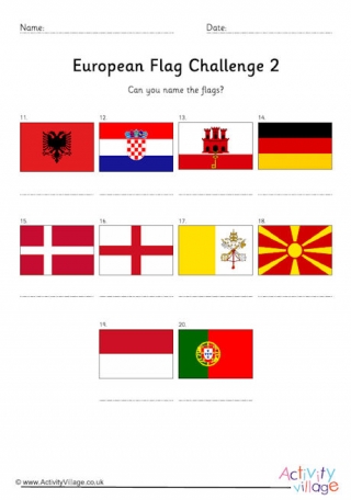European Flag Challenge Worksheets
