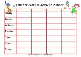 Extra Curricular Activity Planners