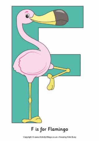 F is for Flamingo Poster