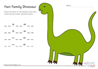 Fact Family Dinosaur Blank