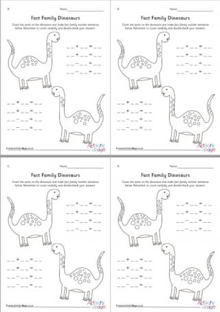 Fact Family Dinosaurs to 20