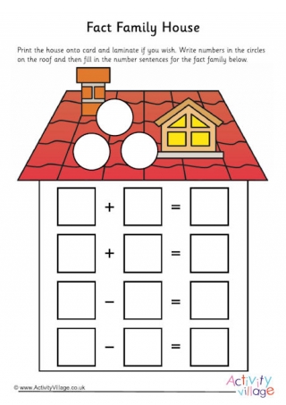 Fact Family House Blank