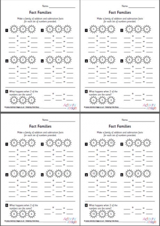 Fact Family Worksheets Set 1