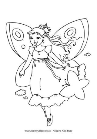 Fairy colouring page 2