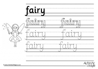 Fairy Handwriting Worksheet