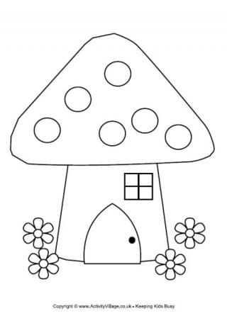 Fairy House Colouring Page
