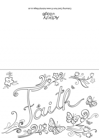 Faith Word Colouring Card