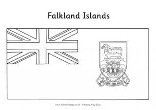 Falkland Islands Flag Colouring Page
