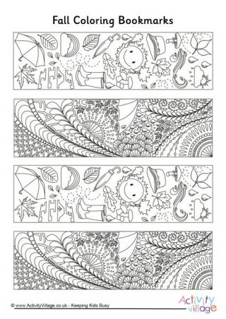 Fall Doodle Colouring Bookmarks
