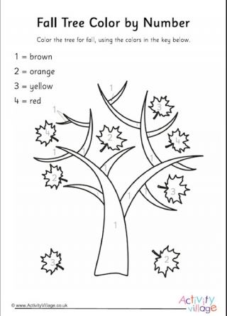 Fall Tree Color by Number